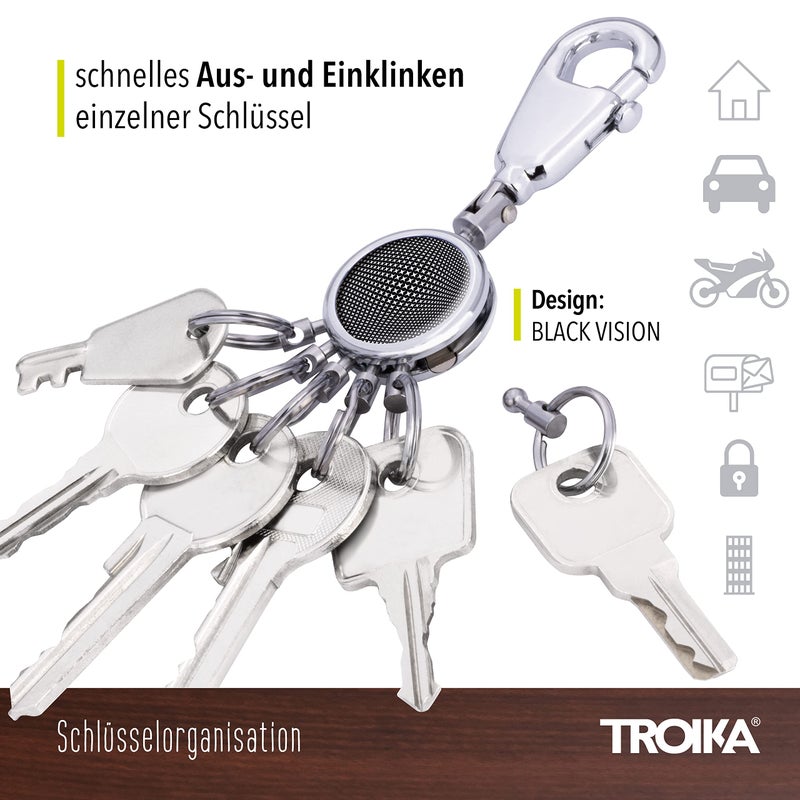 Troika Black Vision Keyring, 9 cm, Multicolour (Schwarz WeiÃŸ), Multicolour (Schwarz WeiÃŸ), 9 centimeters, Keyring - Image 3